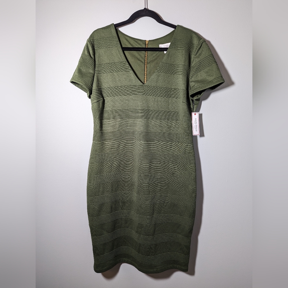 Bisou Bisou Green Bodycon Dress size 16